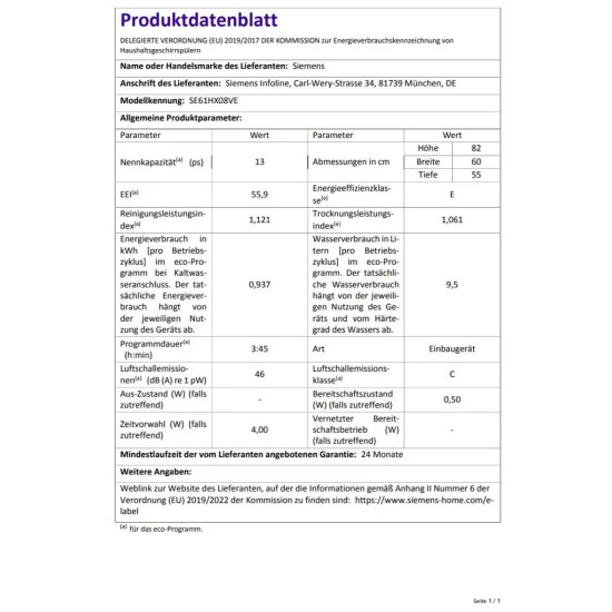 Siemens SE61HX08VE Geschirrspüler 60cm Vollintegriert 10 Siemens SE61HX08VE Geschirrspüler 60cm Vollintegriert – Bild 8
