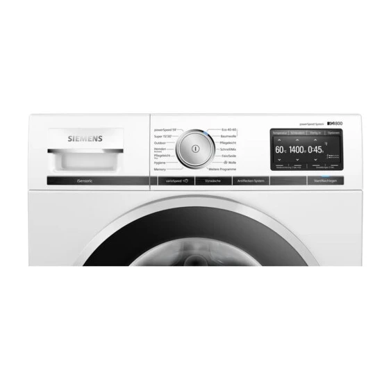 Siemens IQ800, Waschmaschine, Frontlader, 9 Kg, 1400 U/min. WM14VG44 5 Siemens IQ800, Waschmaschine, Frontlader, 9 Kg, 1400 U/min. WM14VG44 – Bild 3