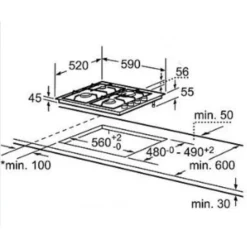 Siemens EO6B6PB10 Gaskochfeld Schwarz Hartglas GAS KOCHFELD HERD -Siem Kuchenartikel Verkaufsladen unnamed file 1283