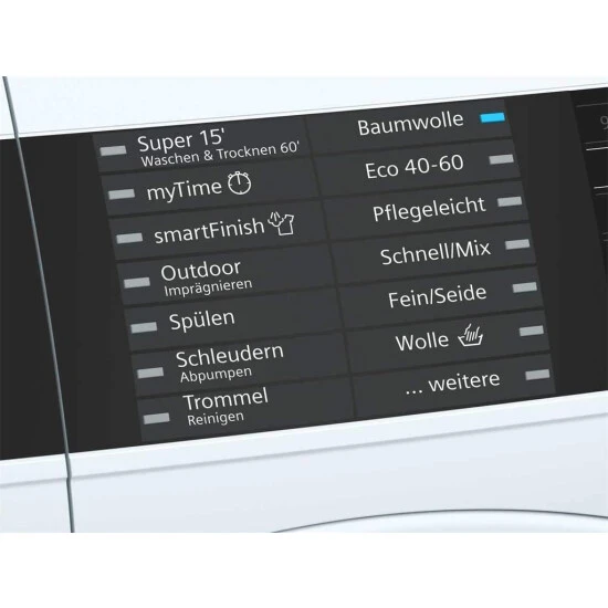 Siemens WD14U512 IQ500 Waschtrockner / 10 Waschen /6 Kg Trocknen / C / 1400 U/min / SpeedPack Wash + Dry / Outdoor Imprägnieren / IQdrive Motor 6 Siemens WD14U512 IQ500 Waschtrockner / 10 Waschen /6 Kg Trocknen / C / 1400 U/min / SpeedPack Wash + Dry / Outdoor Imprägnieren / IQdrive Motor – Bild 4