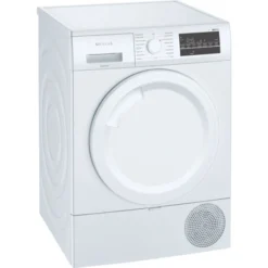 Siemens IQ500 WT45R4A1, Freistehend, Frontlader, Hitzepumpe, Weiß, Tasten, Drehregler, Rechts