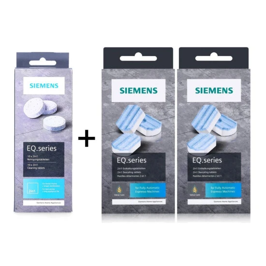 SIEMENS 10 Reinigungstabletten TZ80001A + 6 Entkalkungstabletten TZ80002A Für EQ 3 SIEMENS 10 Reinigungstabletten TZ80001A + 6 Entkalkungstabletten TZ80002A Für EQ