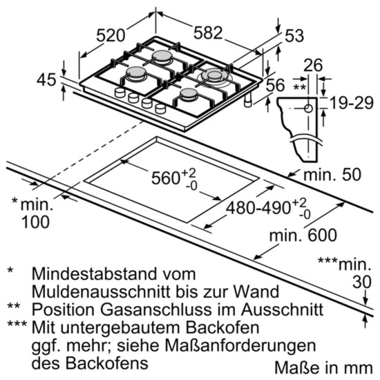 Siemens Gas-Kochfeld EC6A5HB90 Kochstelle Kochmulde IQ500 Edelstahl 60cm 4 Siemens Gas-Kochfeld EC6A5HB90 Kochstelle Kochmulde IQ500 Edelstahl 60cm – Bild 2